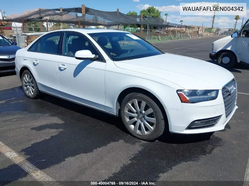 WAUAFAFL0EN004342 2014 Audi A4 2.0T Premium