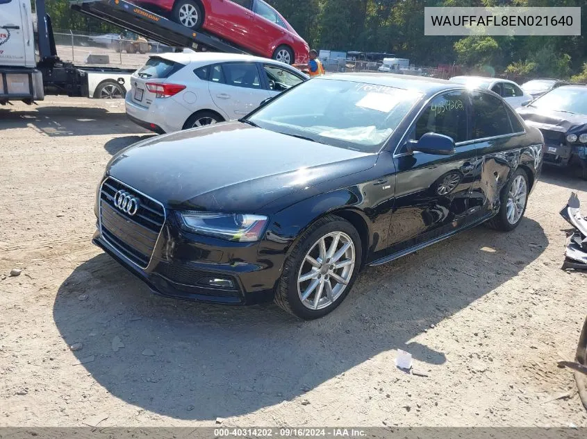 2014 Audi A4 2.0T Premium VIN: WAUFFAFL8EN021640 Lot: 40314202