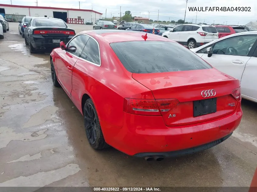 WAULFAFR4BA049302 2011 Audi A5 2.0T Premium