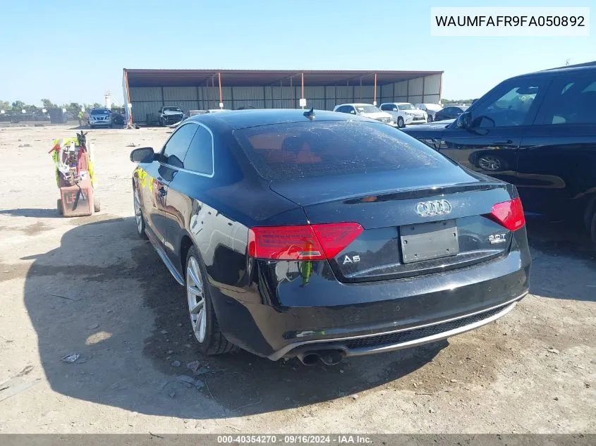 2015 Audi A5 Premium Plus VIN: WAUMFAFR9FA050892 Lot: 40354270