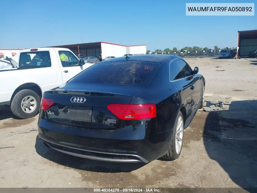 2015 Audi A5 Premium Plus VIN: WAUMFAFR9FA050892 Lot: 40354270