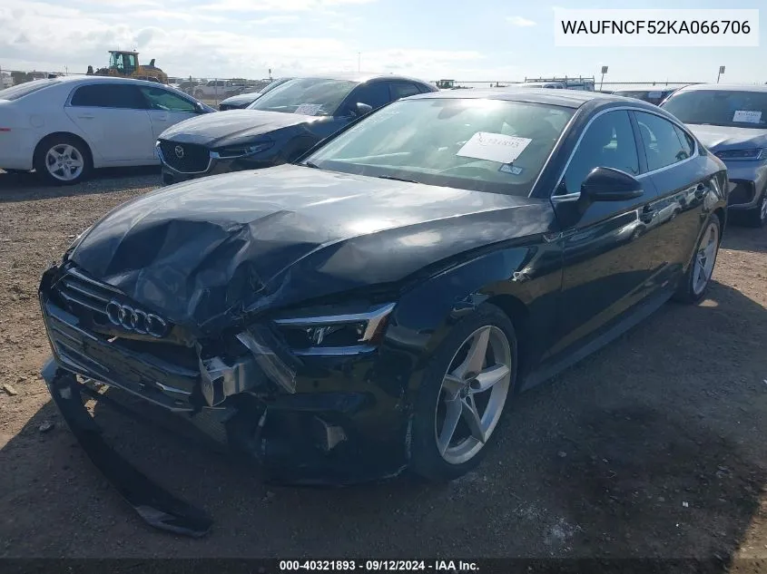 2019 Audi A5 Prestige S-Line VIN: WAUFNCF52KA066706 Lot: 40321893