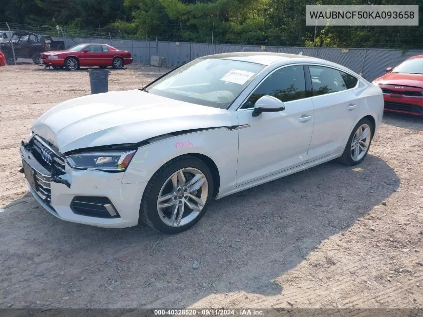 2019 Audi A5 45 Premium VIN: WAUBNCF50KA093658 Lot: 40328520