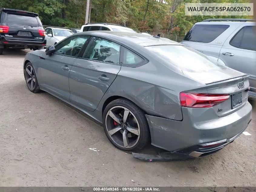 2023 Audi A5 Sportback Premium Plus 45 VIN: WAUFACF55PA062670 Lot: 40349245