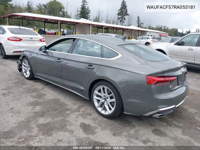 WAUFACF57RA053181 2024 Audi A5 Sportback Premium Plus 45 Tfsi Quattro S Tronic