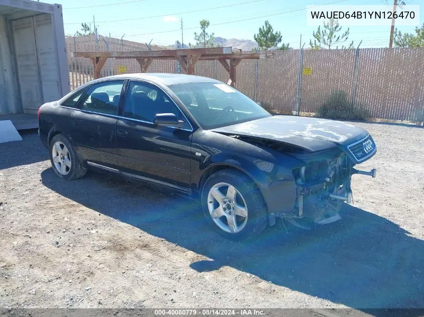 2000 Audi A6 2.7T VIN: WAUED64B1YN126470 Lot: 40080779