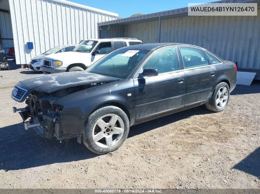 2000 Audi A6 2.7T VIN: WAUED64B1YN126470 Lot: 40080779