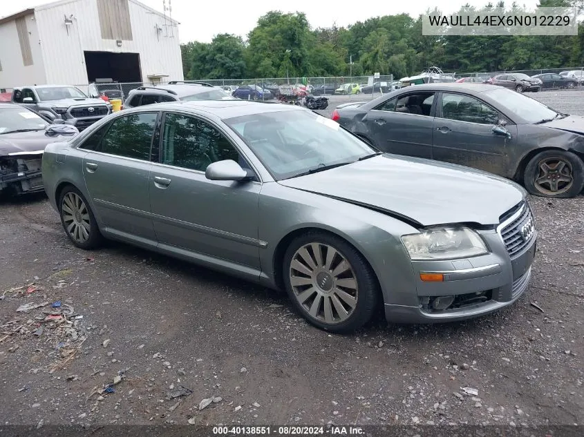 2006 Audi A8 4.2 Quattro VIN: WAULL44EX6N012229 Lot: 40138551