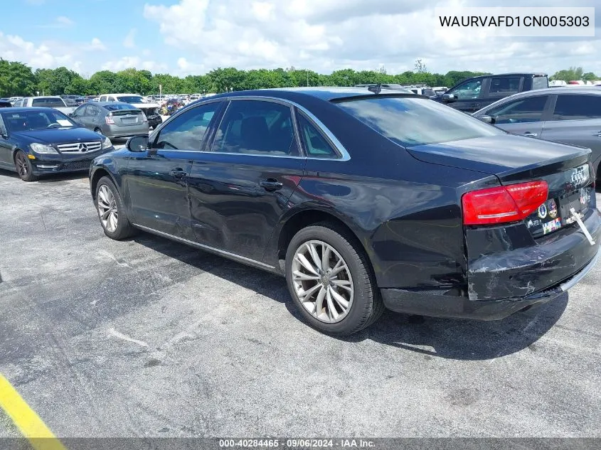 2012 Audi A8 L 4.2 VIN: WAURVAFD1CN005303 Lot: 40284465