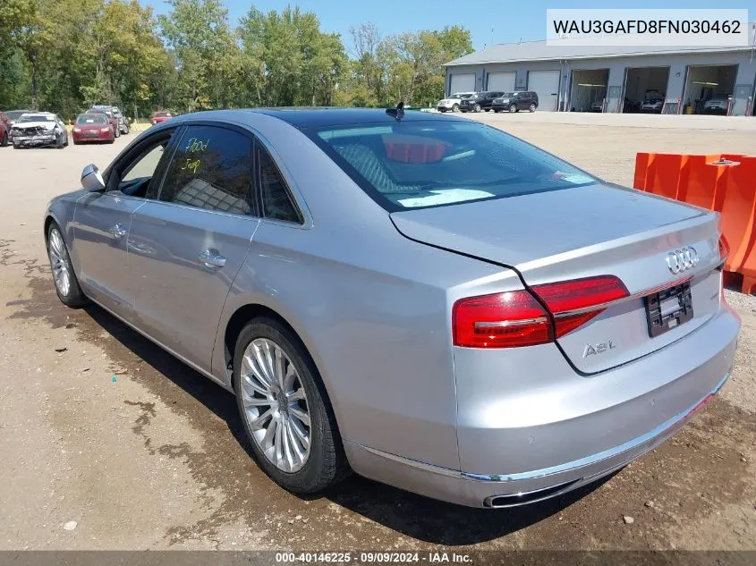 2015 Audi A8 L 3.0T VIN: WAU3GAFD8FN030462 Lot: 40146225