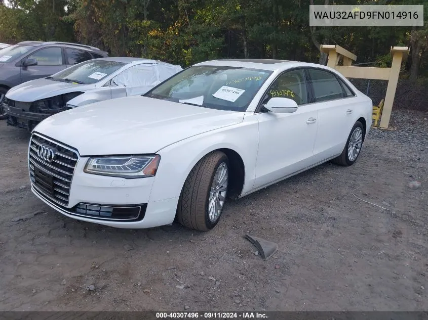 2015 Audi A8 L 4.0T VIN: WAU32AFD9FN014916 Lot: 40307496