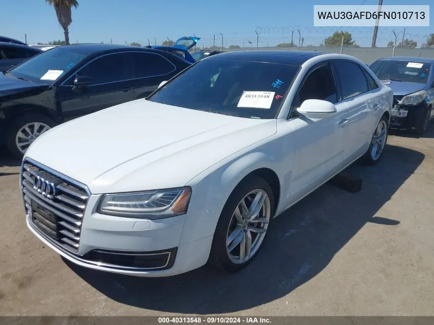 2015 Audi A8 L 3.0T VIN: WAU3GAFD6FN010713 Lot: 40313548