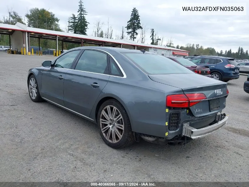 WAU32AFDXFN035063 2015 Audi A8 L 4.0T