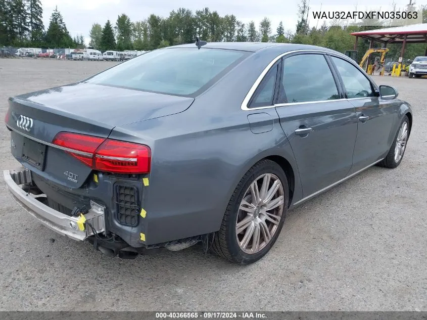 WAU32AFDXFN035063 2015 Audi A8 L 4.0T