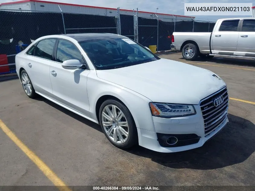 2016 Audi A8 L 4.0T Sport VIN: WAU43AFDXGN021103 Lot: 40266384