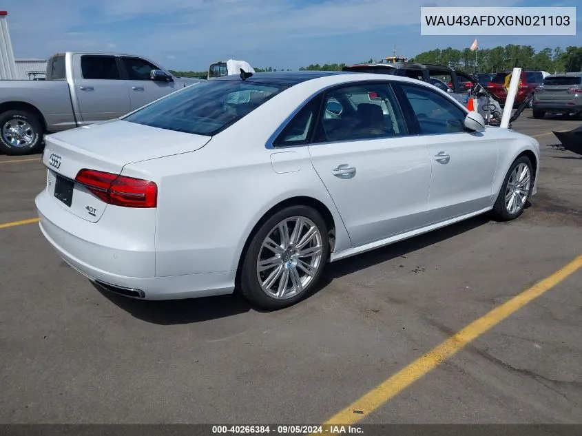 WAU43AFDXGN021103 2016 Audi A8 L 4.0T Sport