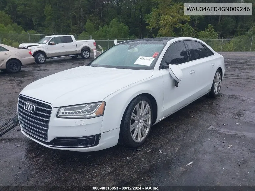 2016 Audi A8 L 3.0T VIN: WAU34AFD4GN009246 Lot: 40315053