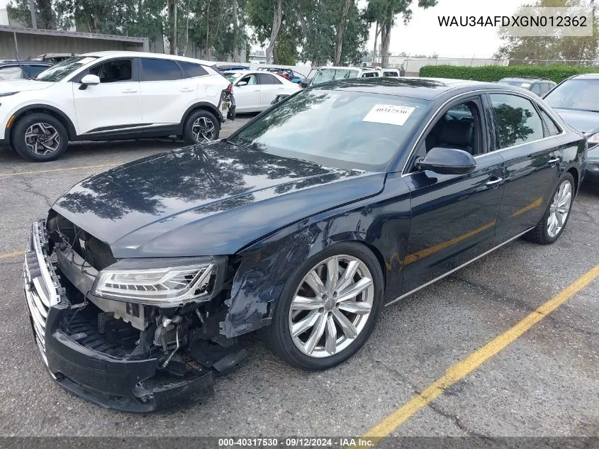 WAU34AFDXGN012362 2016 Audi A8 L Quattro