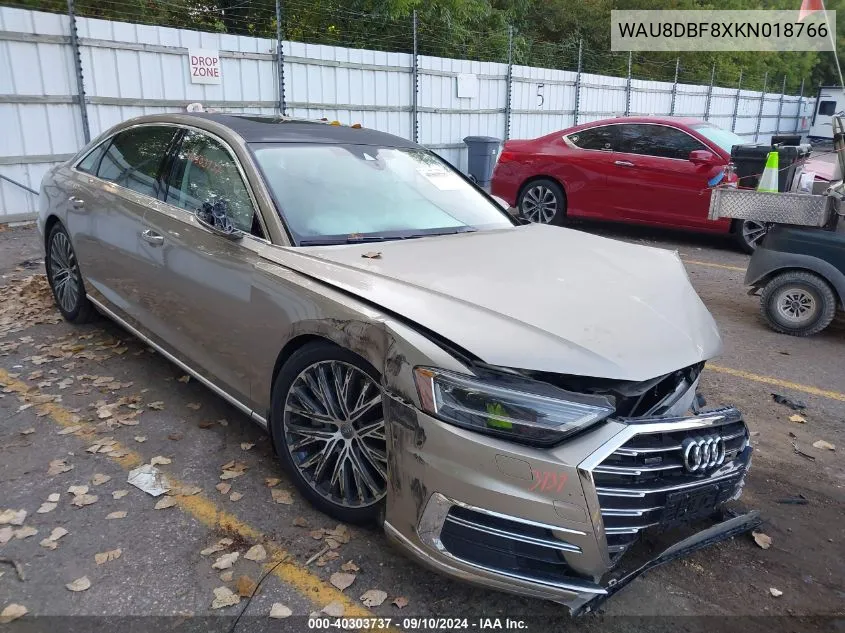 2019 Audi A8 L VIN: WAU8DBF8XKN018766 Lot: 40303737