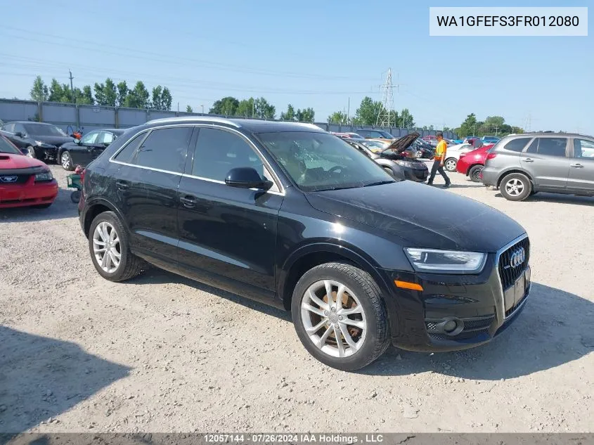 2015 Audi Q3 VIN: WA1GFEFS3FR012080 Lot: 12057144