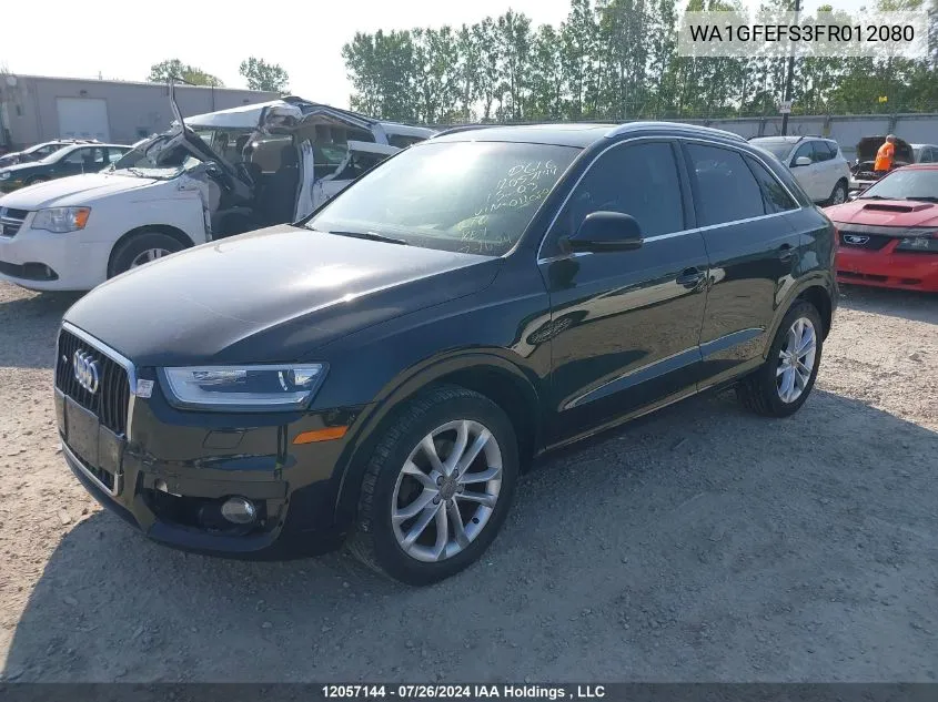 2015 Audi Q3 VIN: WA1GFEFS3FR012080 Lot: 12057144