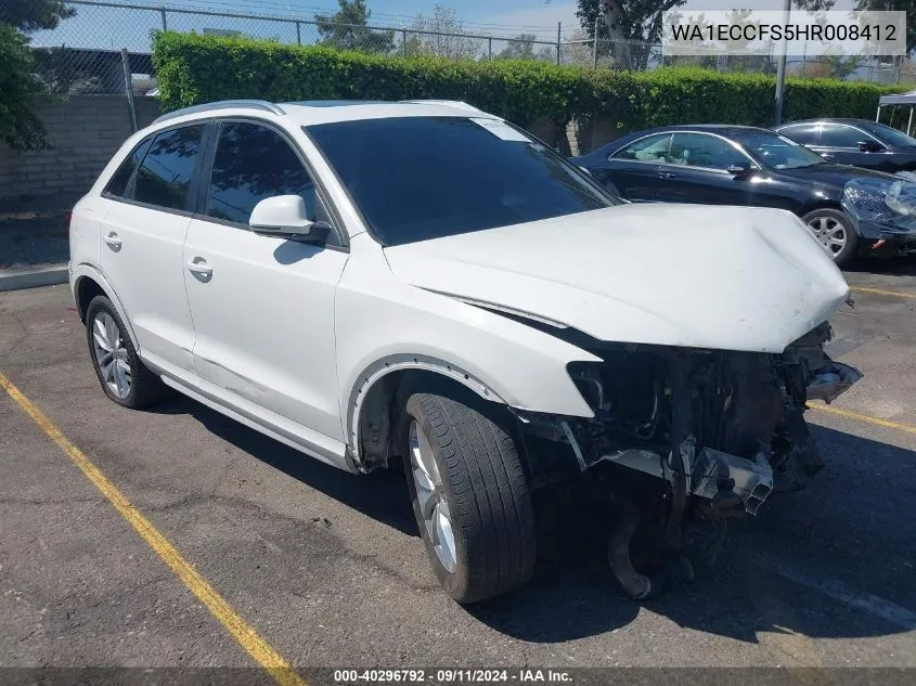 2017 Audi Q3 2.0T Premium VIN: WA1ECCFS5HR008412 Lot: 40296792