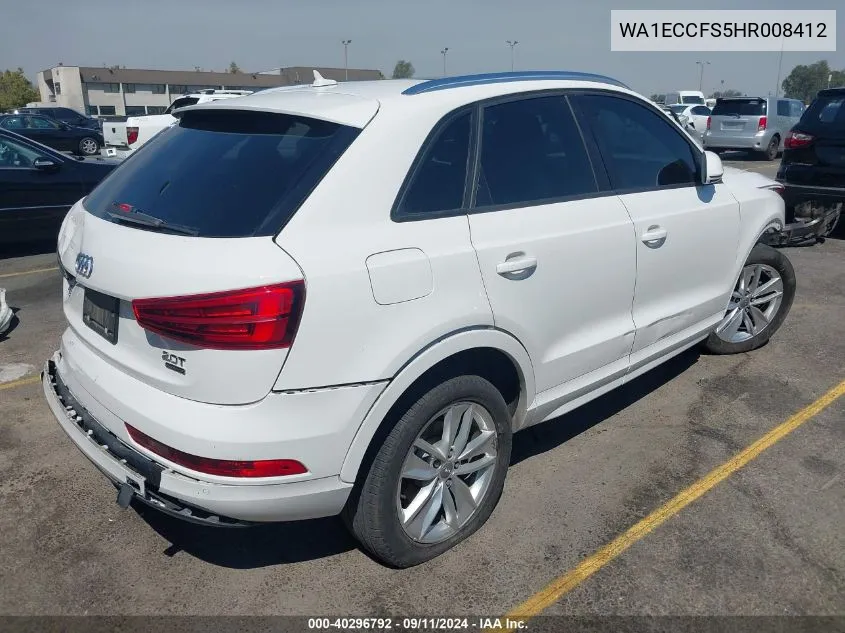 2017 Audi Q3 2.0T Premium VIN: WA1ECCFS5HR008412 Lot: 40296792