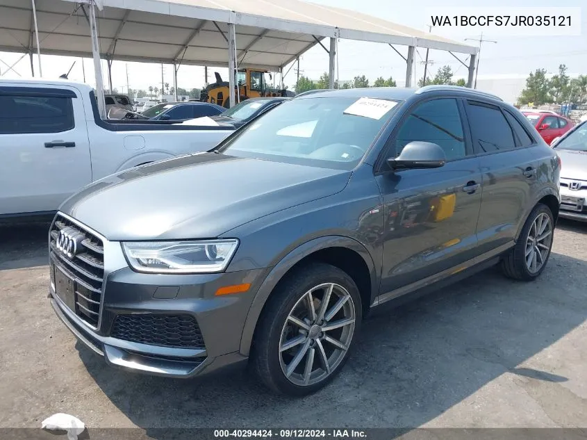 2018 Audi Q3 Premium VIN: WA1BCCFS7JR035121 Lot: 40294424