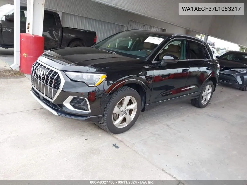 2020 Audi Q3 Premium 45 Tfsi Quattro Tiptronic VIN: WA1AECF37L1083217 Lot: 40327750