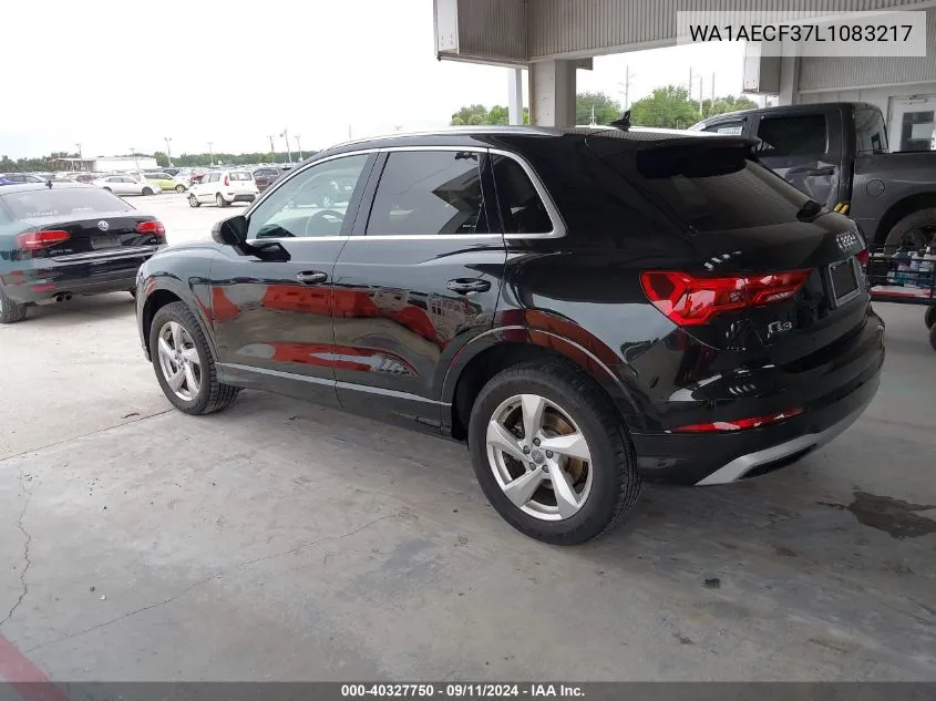 2020 Audi Q3 Premium 45 Tfsi Quattro Tiptronic VIN: WA1AECF37L1083217 Lot: 40327750