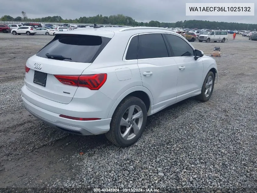 2020 Audi Q3 Premium 45 Tfsi Quattro Tiptronic VIN: WA1AECF36L1025132 Lot: 40345924