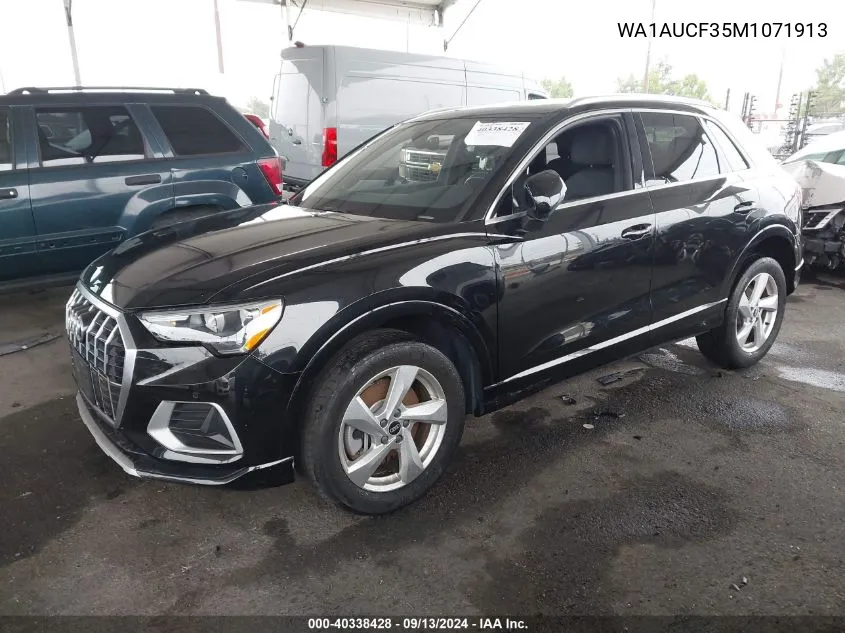 2021 Audi Q3 Premium 40 VIN: WA1AUCF35M1071913 Lot: 40338428