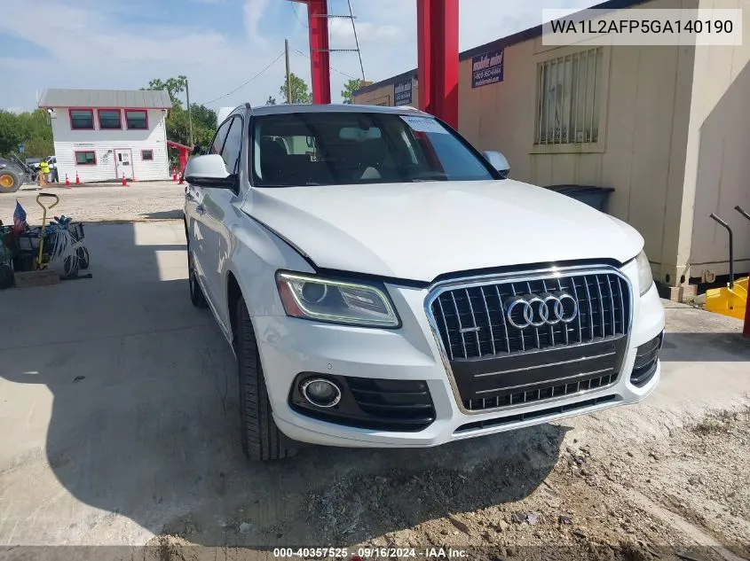 2016 Audi Q5 2.0T Premium VIN: WA1L2AFP5GA140190 Lot: 40357525