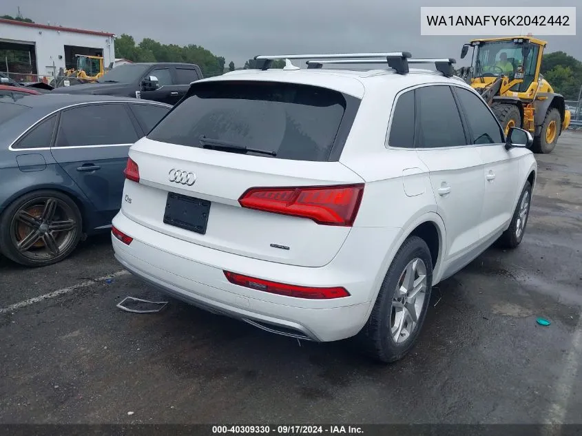 2019 Audi Q5 45 Premium VIN: WA1ANAFY6K2042442 Lot: 40309330