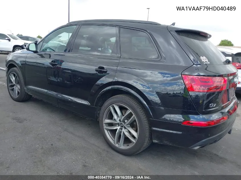 2017 Audi Q7 3.0T Premium VIN: WA1VAAF79HD040489 Lot: 40354770