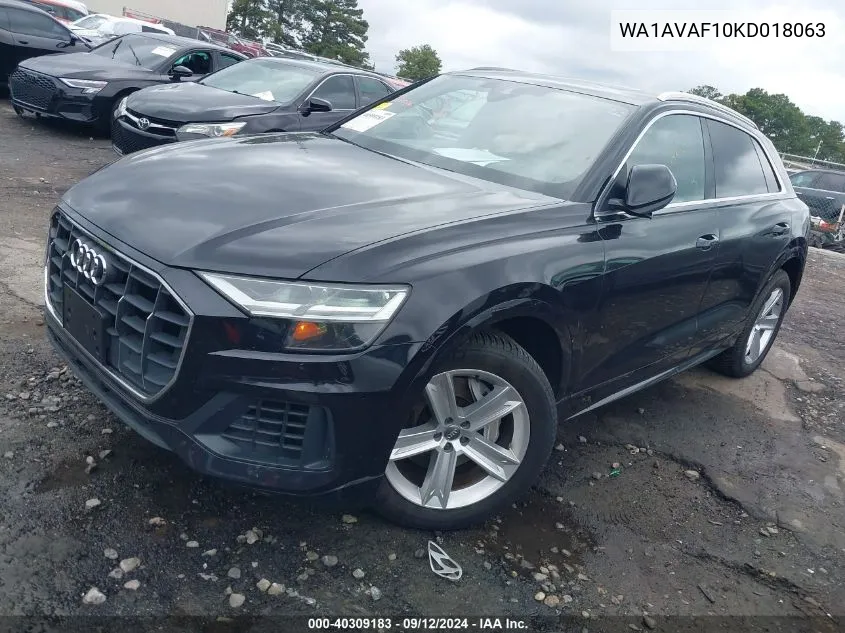 2019 Audi Q8 55 Premium VIN: WA1AVAF10KD018063 Lot: 40309183