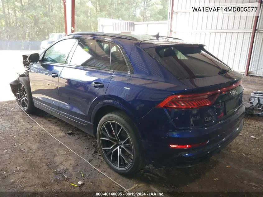 2021 Audi Q8 Premium Plus 55 Tfsi Quattro Tiptronic VIN: WA1EVAF14MD005577 Lot: 40140095