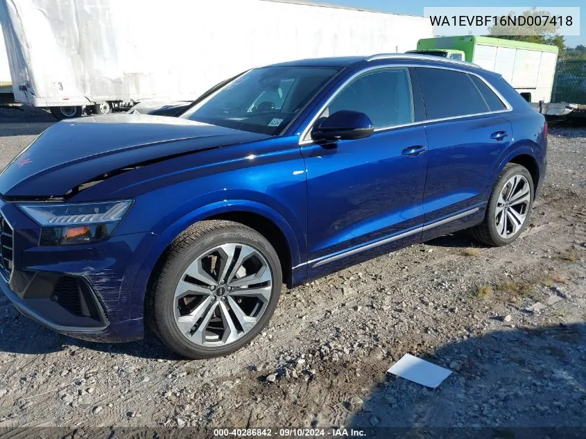 WA1EVBF16ND007418 2022 Audi Q8 Premium Plus S-Line