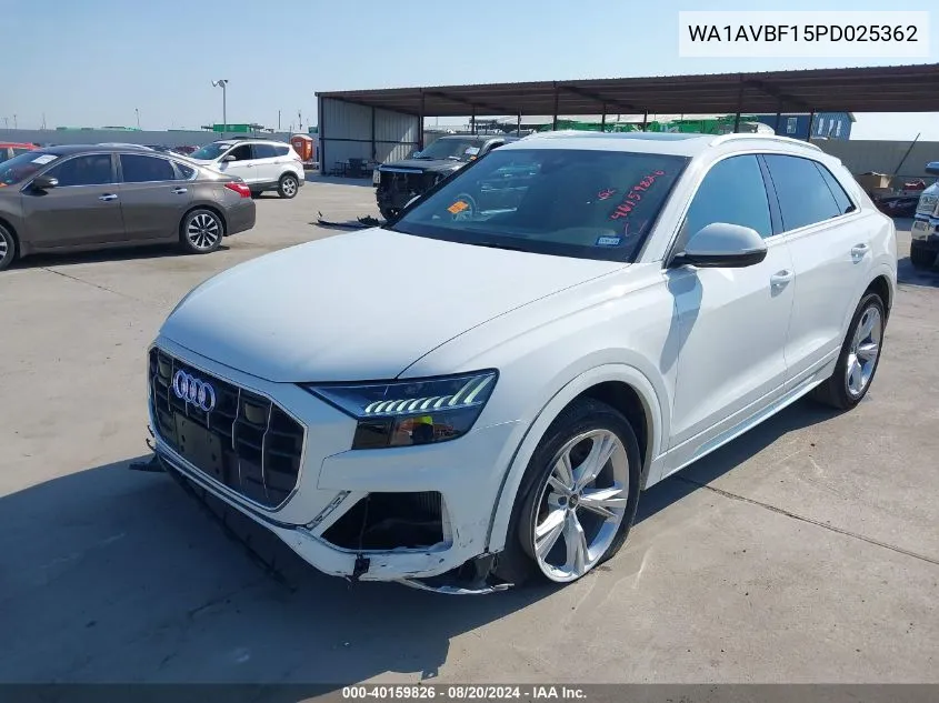 2023 Audi Q8 Premium 55 Tfsi Quattro Tiptronic VIN: WA1AVBF15PD025362 Lot: 40159826