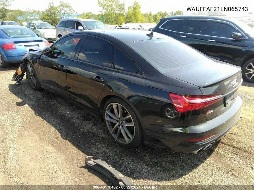 2020 Audi S6 Prestige Tfsi Quattro Tiptronic VIN: WAUFFAF21LN065743 Lot: 40178492