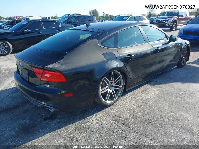 2014 Audi S7 Premium VIN: WAUW2AFC0EN070827 Lot: 40343359