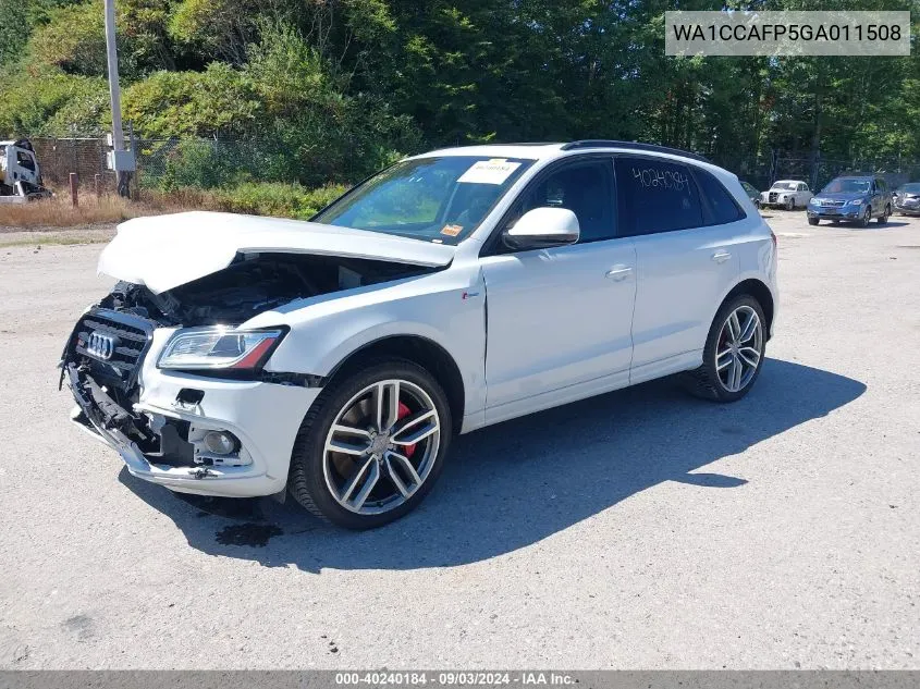 2016 Audi Sq5 3.0T Premium Plus VIN: WA1CCAFP5GA011508 Lot: 40240184