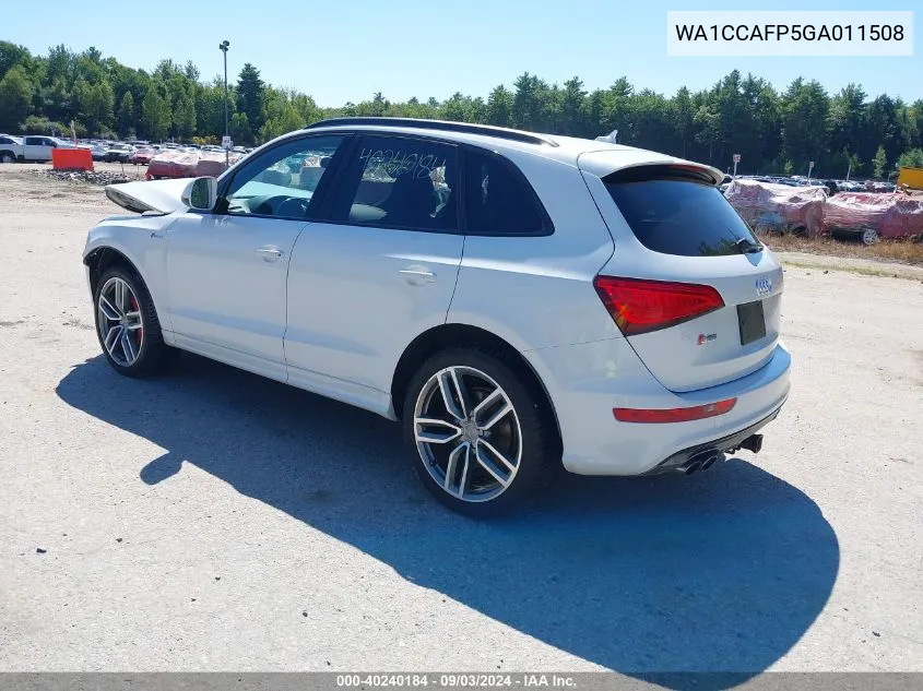 2016 Audi Sq5 3.0T Premium Plus VIN: WA1CCAFP5GA011508 Lot: 40240184