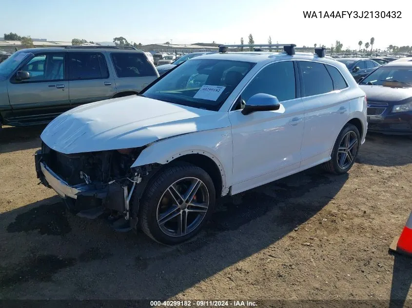 2018 Audi Sq5 3.0T Premium Plus VIN: WA1A4AFY3J2130432 Lot: 40299182