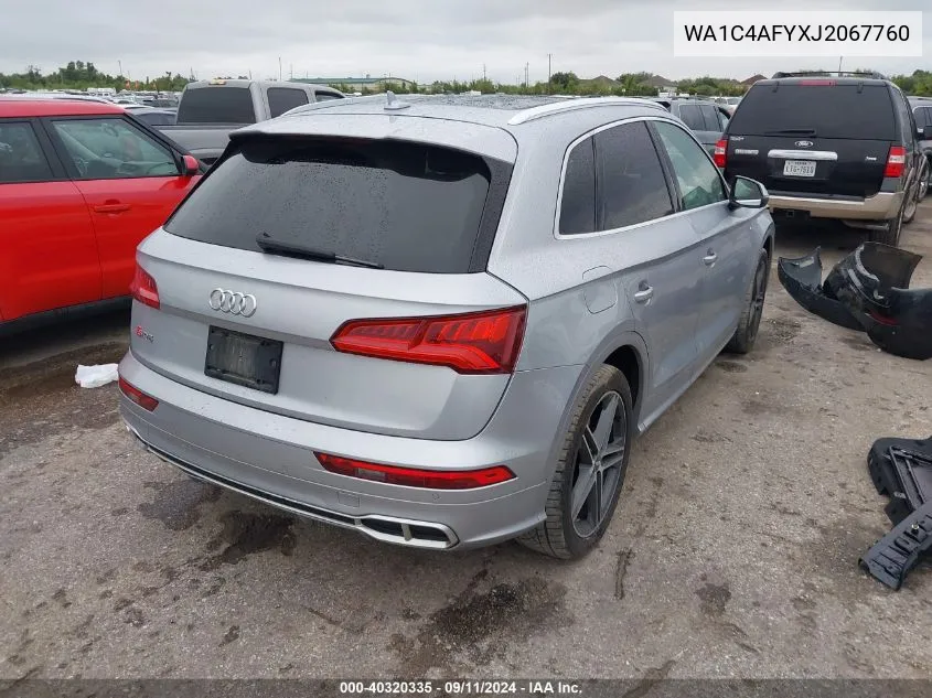 2018 Audi Sq5 Prestige VIN: WA1C4AFYXJ2067760 Lot: 40320335