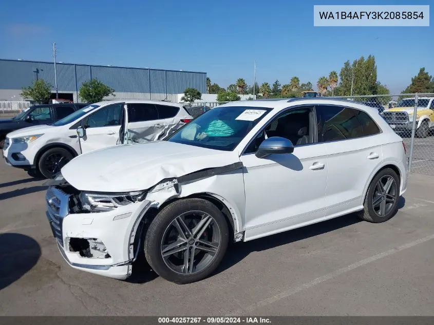 2019 Audi Sq5 Premium Plus VIN: WA1B4AFY3K2085854 Lot: 40257267