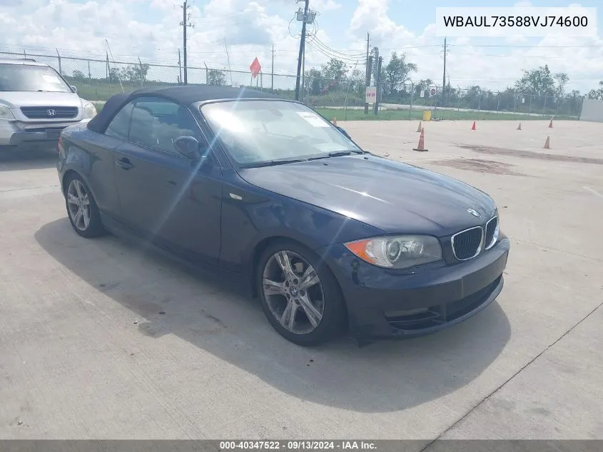 2008 BMW 128I VIN: WBAUL73588VJ74600 Lot: 40347522