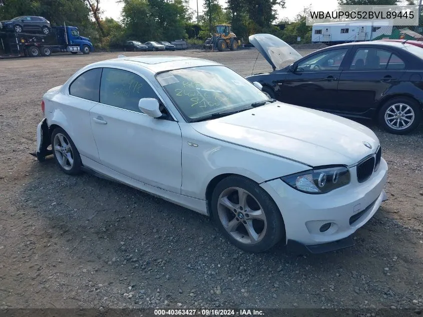 2011 BMW 128I VIN: WBAUP9C52BVL89445 Lot: 40363427