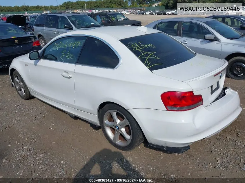 WBAUP9C52BVL89445 2011 BMW 128I