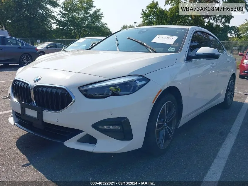 2021 BMW 228I Gran Coupe VIN: WBA73AK08M7H65303 Lot: 40322021